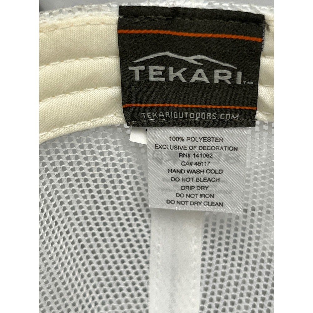 Tekari Outdoors Trucker Hat White Grey Topo Camo Snapback Mesh Cap Mens - Picture 8 of 8